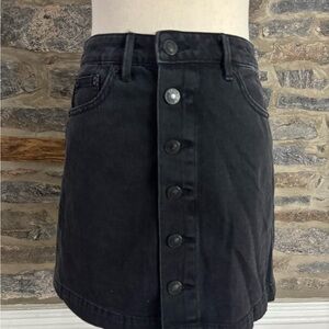 American Eagle Black Mini Button Up Skirt